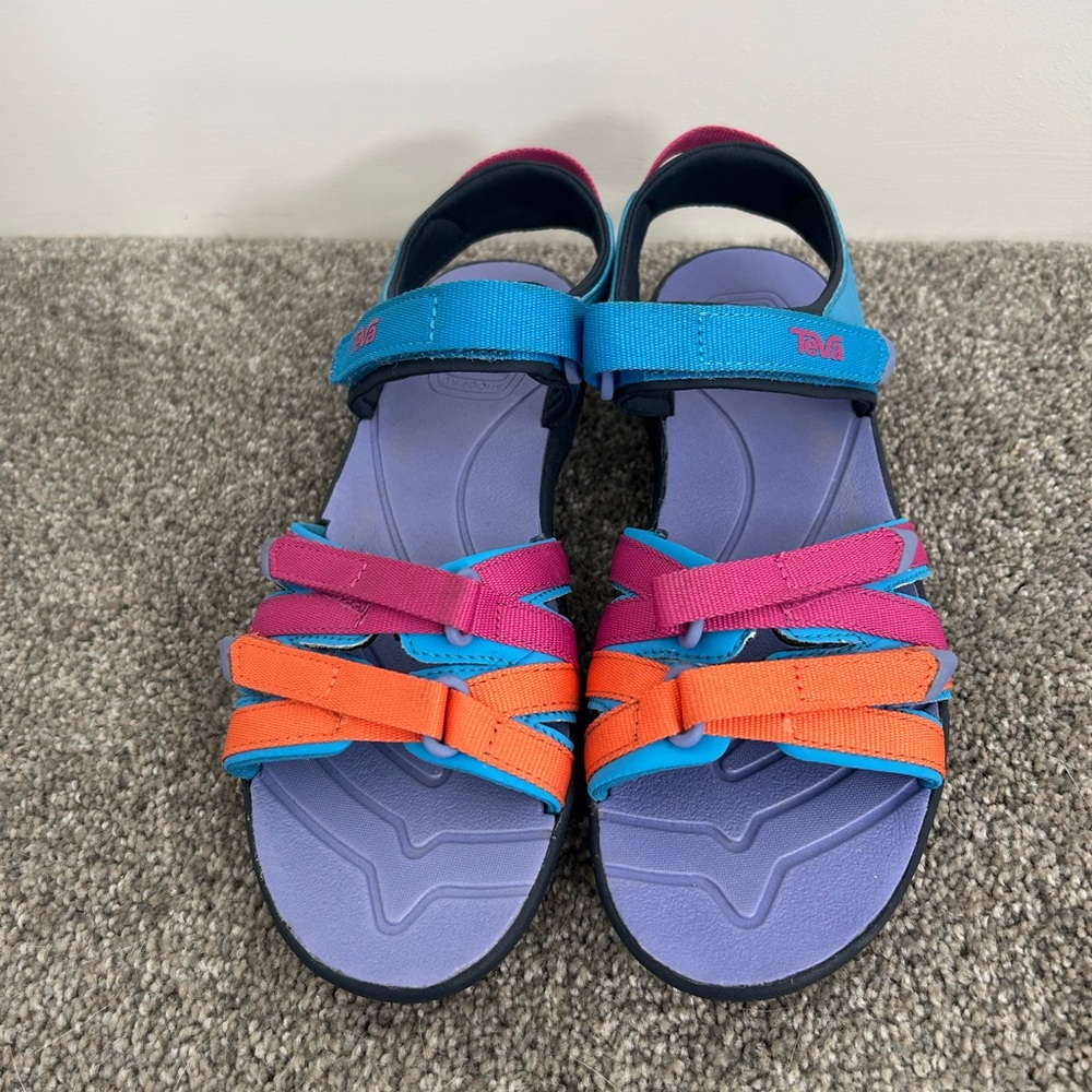 Teva Kids' Sandals in Blue, Pink, and Orange Size 4